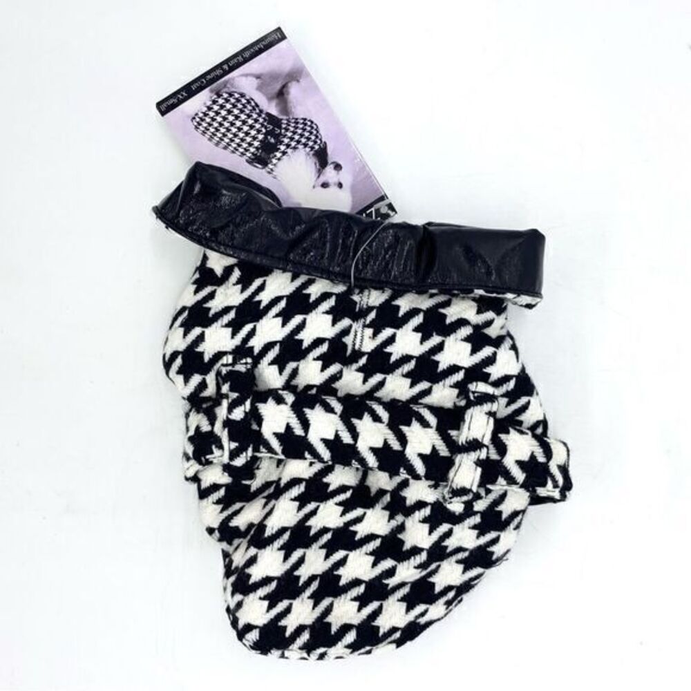Zack & Zoey Houndstooth Dog Reversible Rain Jacket Coat XXS